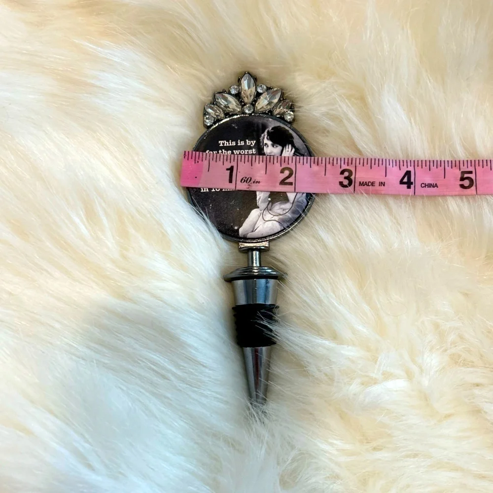 Funny elegant wine stopper with rhinestones